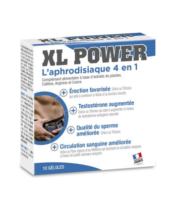 XL Power aphrodisiaque 4 en 1, 10 gélules 